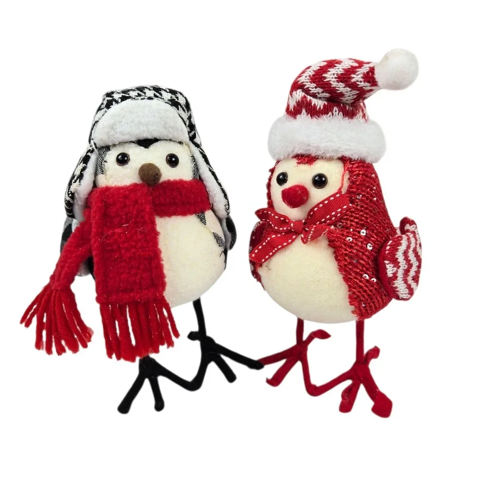 2 Target Wondershop Featherly Friends Birds Christmas Winter Hats & Scarves EUC